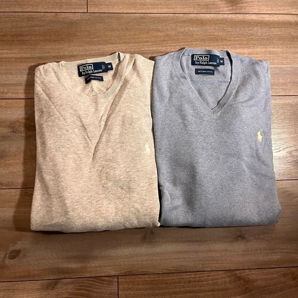 Lot of 2 Polo Ralph Lauren Casual Sweaters Men Medium